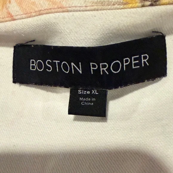 Boston Proper Peach Floral Jean Jacket - Picture 6 of 8